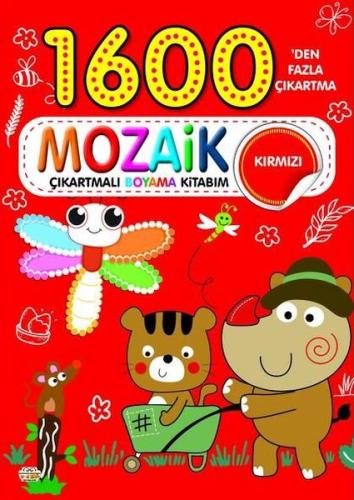 1600 Mozaik Çıkartmalı Boyama Kitabım Kırmızı | Kitap Ambarı