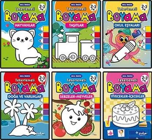 2 - 3 Yaş Tekerlemeli Boyama Seti - 6 Kitap Takım | Kitap Ambarı
