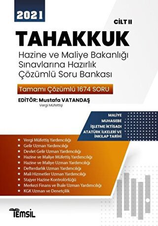 2021 Tahakkuk - Hazine ve Maliye Bakanlığı Sınavlarına Hazırlık Çözümlü Soru Bankası Cilt 2