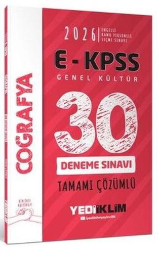 2026 E - KPSS Tüm Adaylar İçin Genel Kültür Coğrafya Tamamı Çözümlü 30 Deneme Sınavı