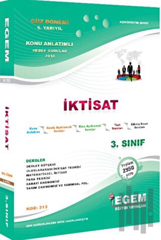3. Sınıf İktisat Konu Anlatımlı Soru Bankası Güz Dönemi 5. Yarıyıl