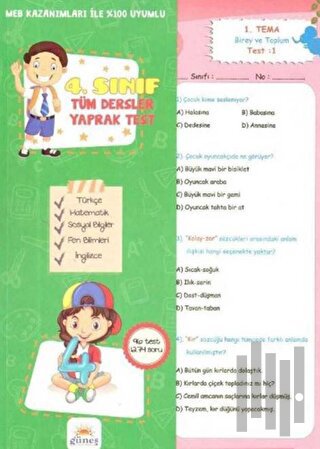 4. Sınıf Tüm Dersler Yaprak Test