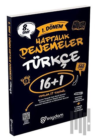 8. Sınıf LGS Türkçe 1. Dönem 16+1 Haftalık Kazanım Denemeleri | Kitap 