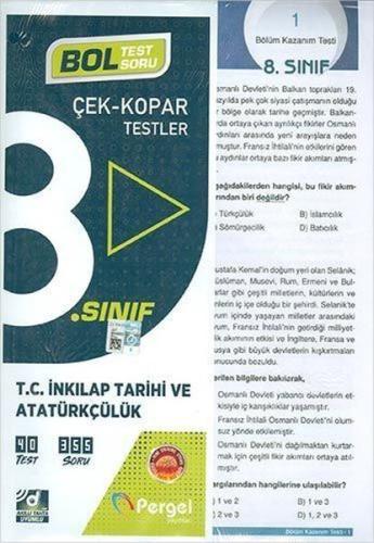 8.Sınıf T.C. İnkılap Tarihi ve Atatürkçülük Çek Kopar Testler | Kitap 