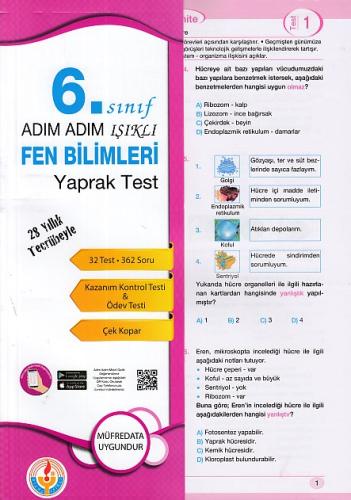 Adım Adım Işıklı 6. Sınıf Fen Bilimleri Yaprak Test | Kitap Ambarı