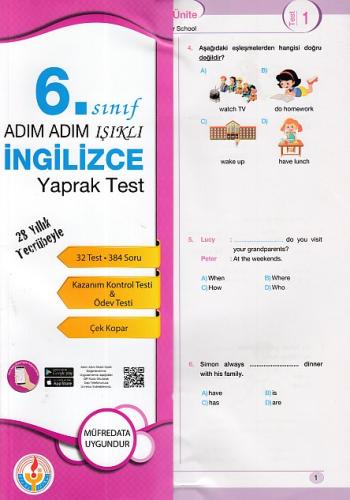 Adım Adım Işıklı 6. Sınıf İngilizce Yaprak Test | Kitap Ambarı