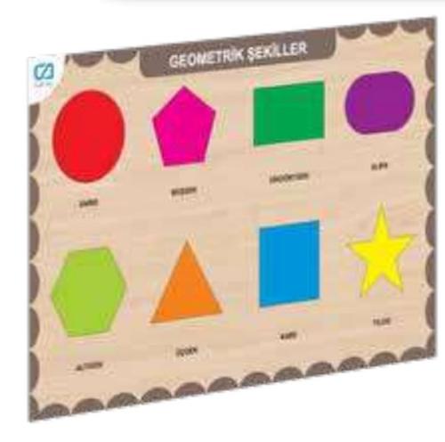 Ahşap Geometrik Şekiller Eğitici Set | Kitap Ambarı