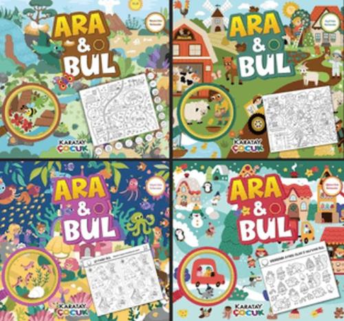 Ara ve Bul / Gizli Resimleri Bul-4'lü Seri (Macera-Keşif-Sürpriz-Eğlence Dolu Bulmacalar)