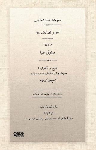 Bir Tesadüf - Osmanlıca