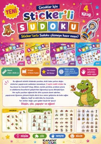 Çocuklar İçin Sticker'li Sudoku - 4 Kitap | Kitap Ambarı