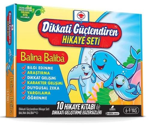 Dikkati Güçlendiren Hikaye Seti-Balina Baliba Kutulu Set- 6-9 Yaş - 10 Kitap Takım