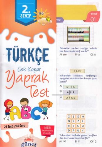 Güneş 2.Sınıf Türkçe Yaprak Test (Yeni)