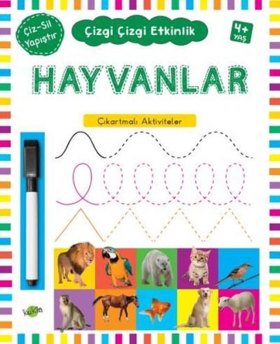 Hayvanlar Çıkartmalı Aktiviteler 4 Yaş Çizgi Çizgi Etkinlik