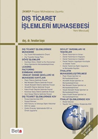İKMEP Projesi Müfredatına Uyumlu Dış Ticaret İşlemleri Muhasebesi