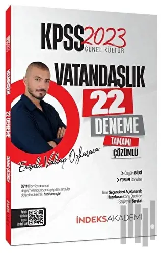 İndeks Akademi 2023 KPSS Vatandaşlık 22 Deneme Çözümlü