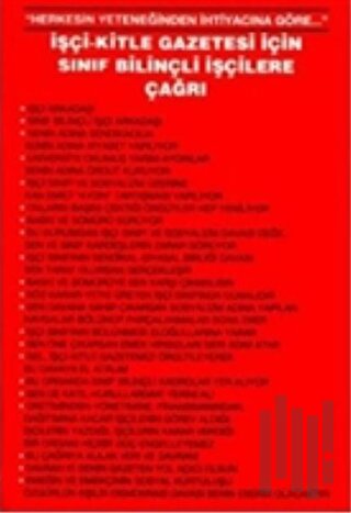 İşçi-Kitle Gazetesi İçin Sınıf Bilinçli İşçilere Çağrı