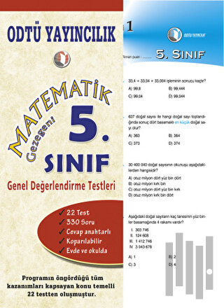 Matematik 5. Sınıf Genel Değerlendirme Testleri