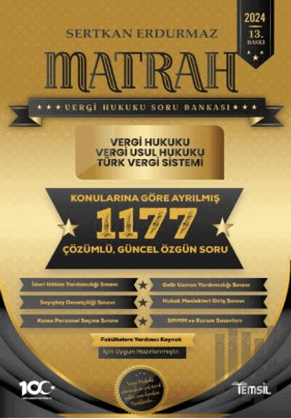 Matrah Vergi Hukuku Soru Bankası Vergi Hukuku - Vergi Usul Hukuku - Türk Vergi Sistemi