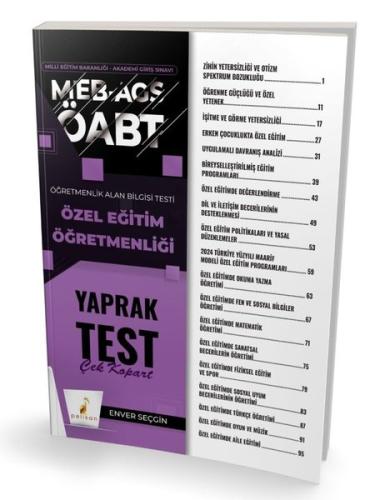 MEB - AGS ÖABT Özel Eğitim Öğretmenliği Yaprak Test | Kitap Ambarı