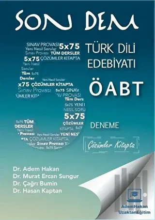 ÖABT Türk Dili ve Edebiyatı Son Dem 5 Deneme Çözümlü