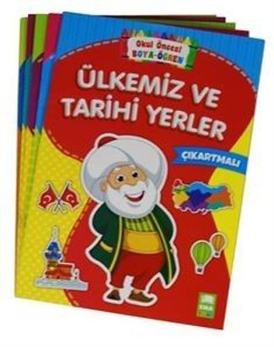 Okul Öncesi Boya Öğren Seti Çıkartmalı-5 Kitap Takım | Kitap Ambarı