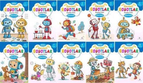 Sevimli Robotlar Boyama Kitabı Seti - 10 Kitap Takım | Kitap Ambarı