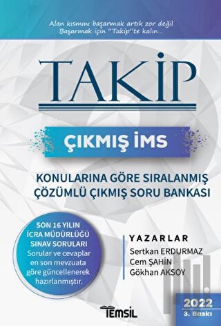 Takip Çıkmış İcra Müdürlüğü Sınavı Konularına Göre Sıralanmış Çözümlü Çıkmış Soru Bankası 2022