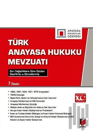 Türk Anayasa Hukuku Mevzuatı (Ciltli)