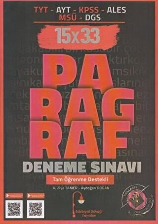 TYT AYT KPSS ALES MSÜ DGS Paragraf 15x33 Deneme | Kitap Ambarı