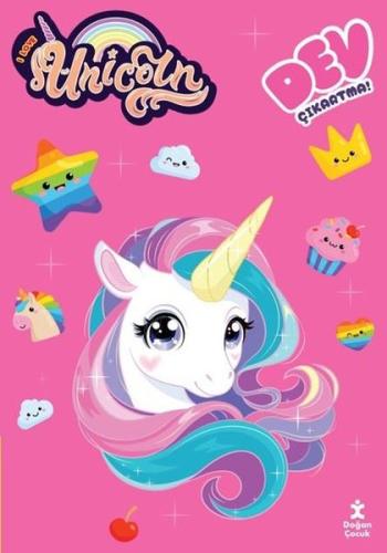 Unicorn - Dev Çıkartmalı Boyama Kitabı | Kitap Ambarı